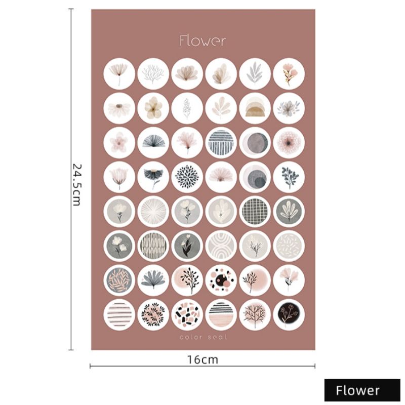 

[ , ] Sticker Dots/ Stiker Bulat Round Morandi untuk Dekor, Planner