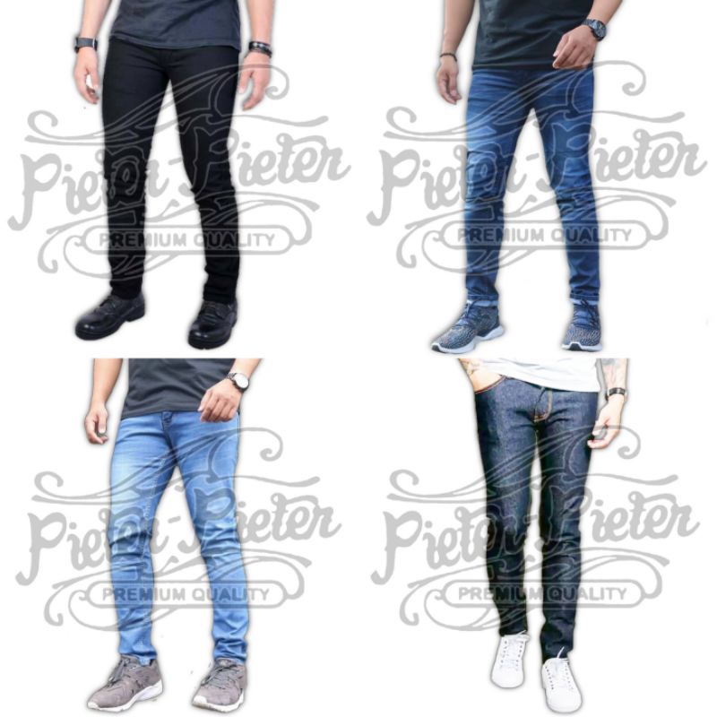 Celana jeans Pria Model Skinny Pensil Bahan Stetch Mulur Elastis Murah