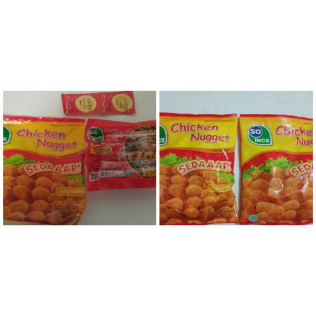 

Paket sosis nugget sama paket nugget so nice free saus mayonese