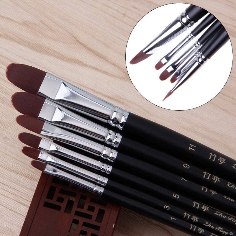 

Ongkir Gratis ya 6Pcs Artist Nylon Hair Acrylic Painting Brush Set Watercolor Oil Drawing Tool qiang