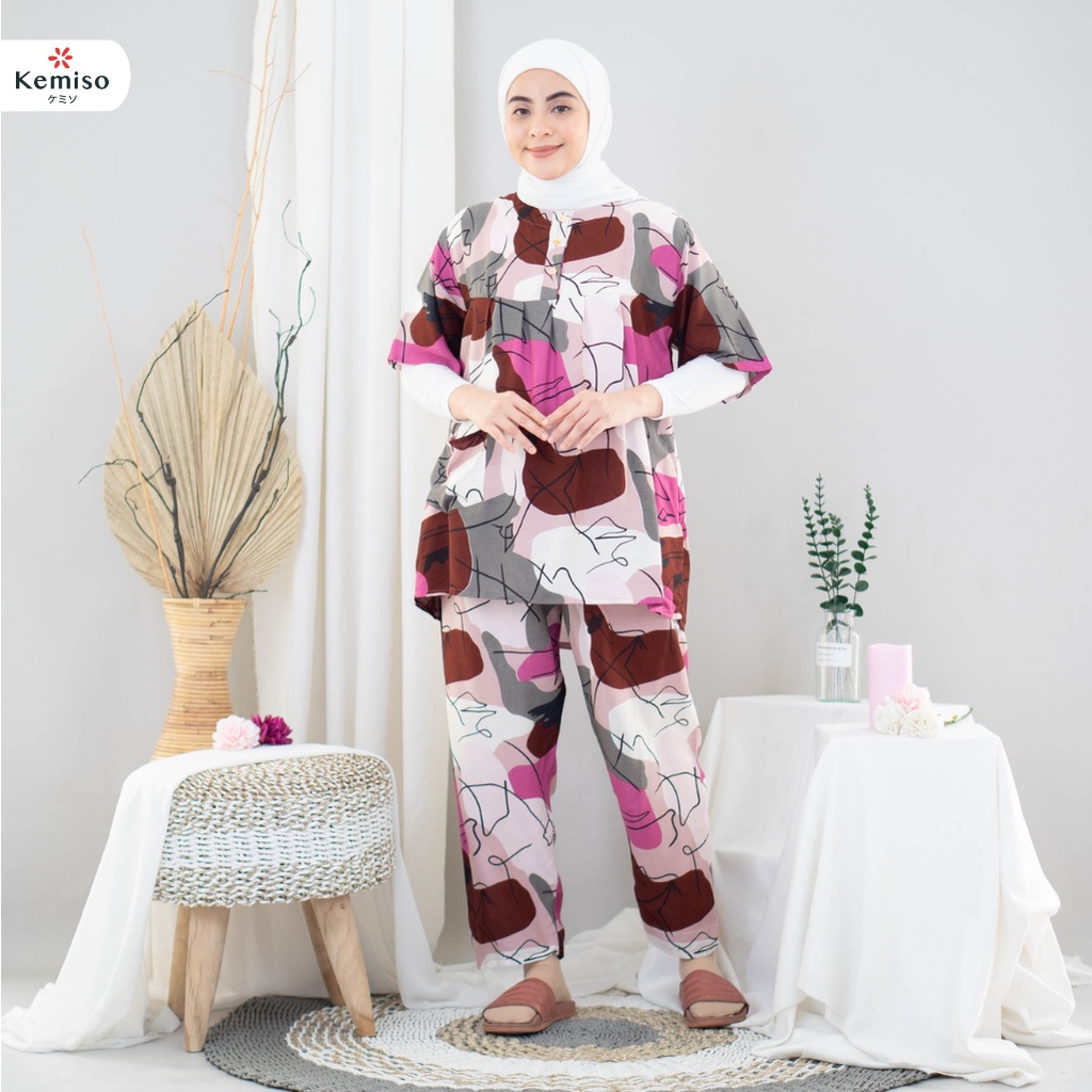 Piyama Kemiso Wanita Lyora Series One Set All Size
