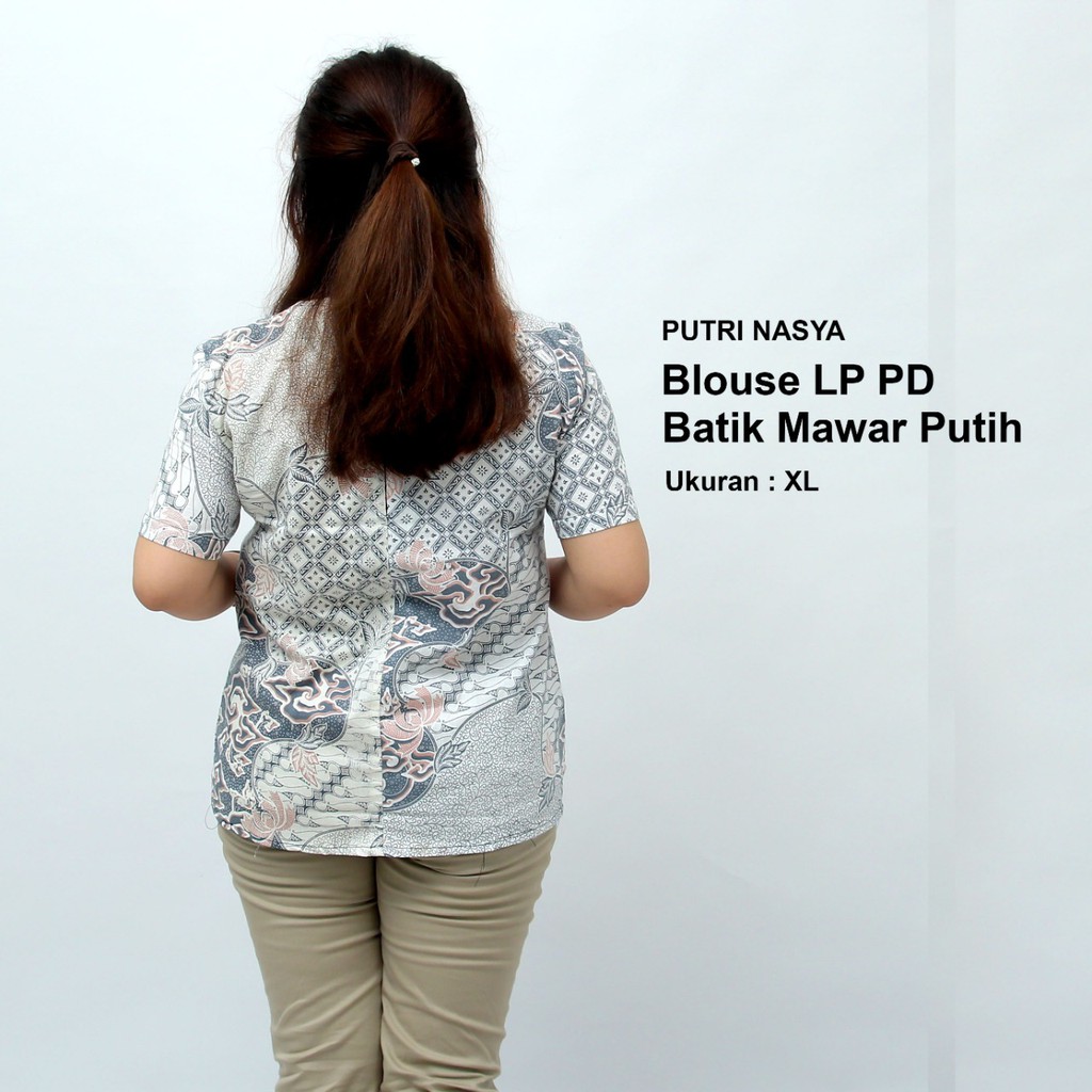 Atasan Batik Wanita Blouse Jumbo Model Bunga Bolero S-M-L-XL-XXL-3L-4L-5L Model Seragam Batik