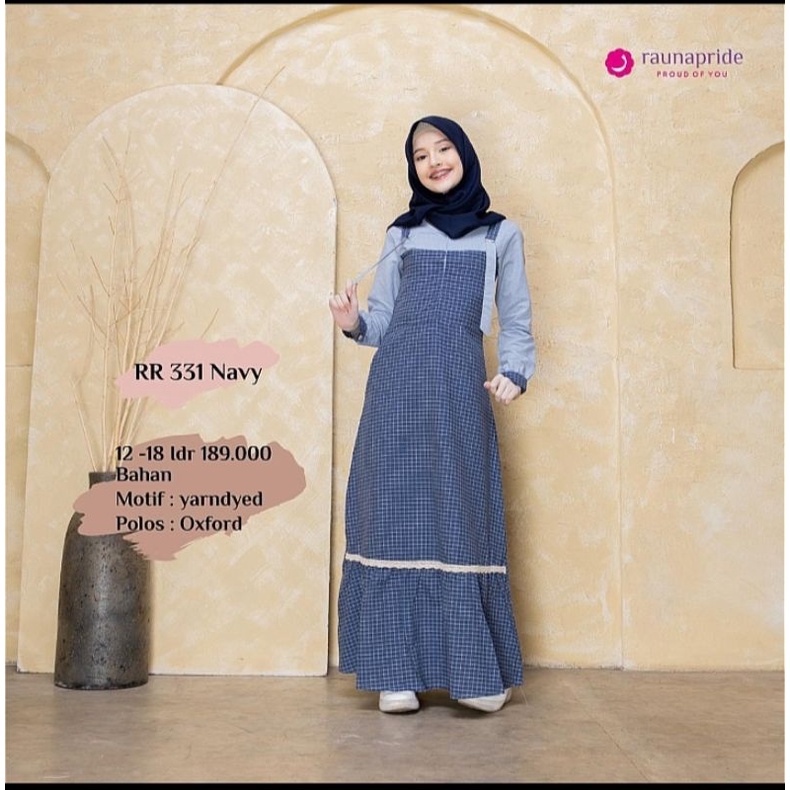 Gamis Teen Remaja Rauna - RR 331 Navy