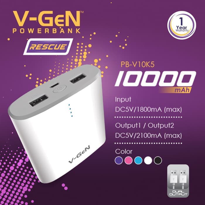 Promo Powerbank VGEN Rescue V10K5 10000 MAH Original dan Bergaransi Resmi Baru