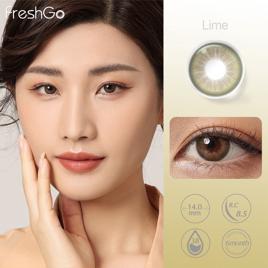 （COD）Freshkon softlens minus(-1.00s/d-6.00) Korea Bestseller Euro Gray soflen diameter 14.00 MM softlens mata