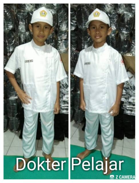 Baju profesi dokter pelajar anak2 size 1-4 ( tk )