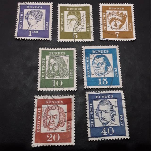 

Perangko jerman set 7 pcs seri wajah