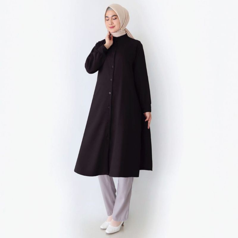 KEMEJA TUNIK WANITA POLOS REAL PICT ( BAHAN KATUN SYAKILA )