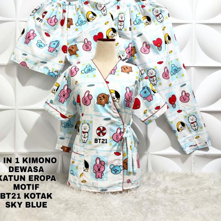 Ω PIYAMA KIMONO 3IN1 WANITA DEWASA ➷