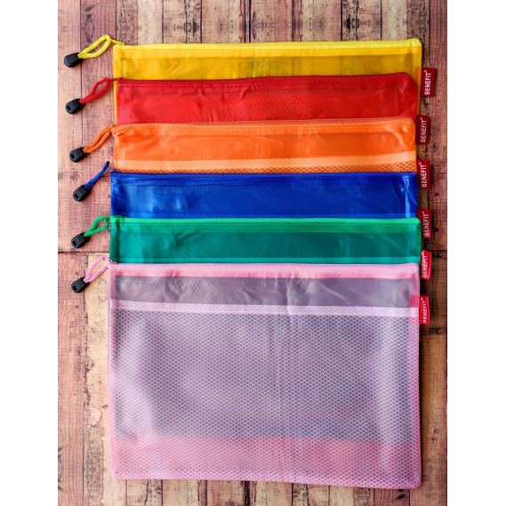 A+Z Zipper Bag 2 Sap A4   - Map Jaring - Map Plastik Resleting