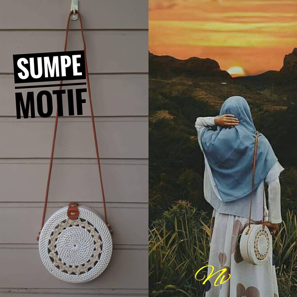 tas rotan sumpe motif 20 cm