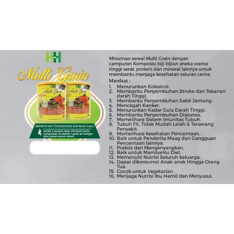 

Hh Multigrain diet sehat diabetes