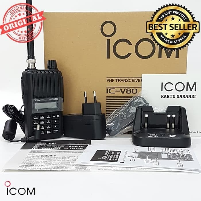 HT ICOM V80 VHF HANDIE TALKIE ICOM V80 VHF 136-174MHZ