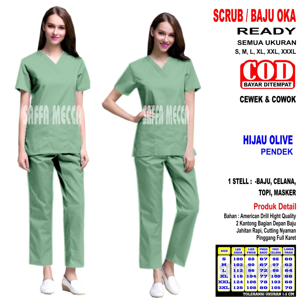 Baju OK Lengan Pendek Terbaru   Baju OKA Lengan Pendek Terbaru   Baju OK   Baju OKA   Scrub Perawat Lengan Pendek / Baju Jaga Lengan Pendek Pria &amp; Wanita Terbaru