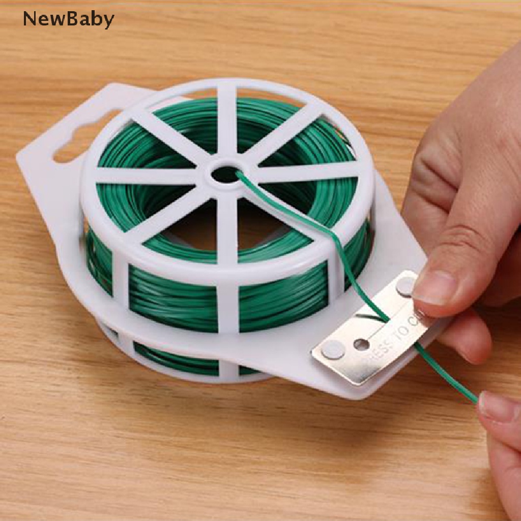 NewBaby  Garden Twist Tie Wire Cable Reel With Cutter Gardening Plant Bush Flower .