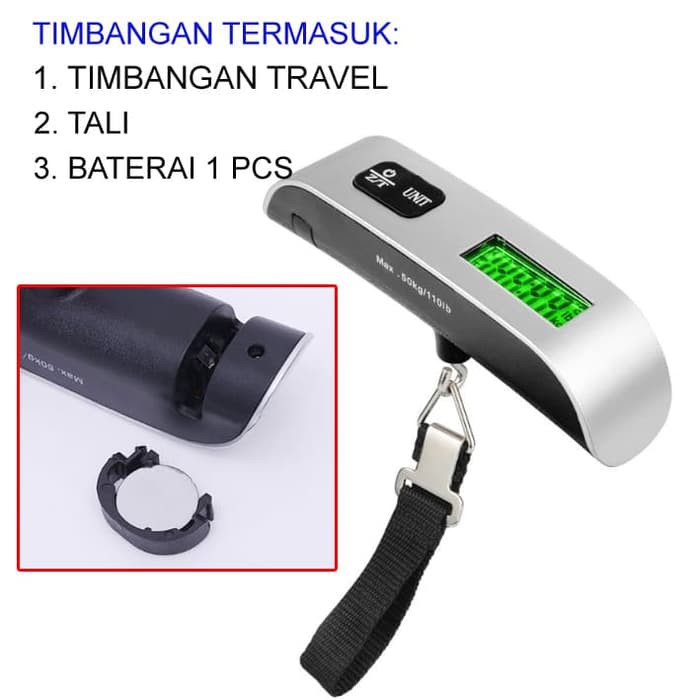 Timbangan Travel / Koper Digital Tas Bagasi 50kg Luggage Scale Gantung