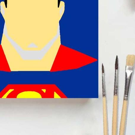 

♠ Paint by number SUPERHERO SUPERMAN 20x20 Wooden Painting kit/Kanvas - SUPERMAN, 1 pcs ❇