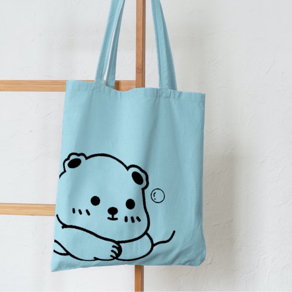TERLARIS! FLASH SALE 4.4 - [RESLETING] SEMI KANVAS BERUANG BALON RESLETING UKURAN 33x38 CM | TOTEBAG HITAM | TOTEBAG KREM | TOTEBAG KHAKI | TOTEBAG BIRU MUDA | TOTEBAG PINK | TOTEBAG NAVY | TOTEBAG MAROON ATAU MERAH