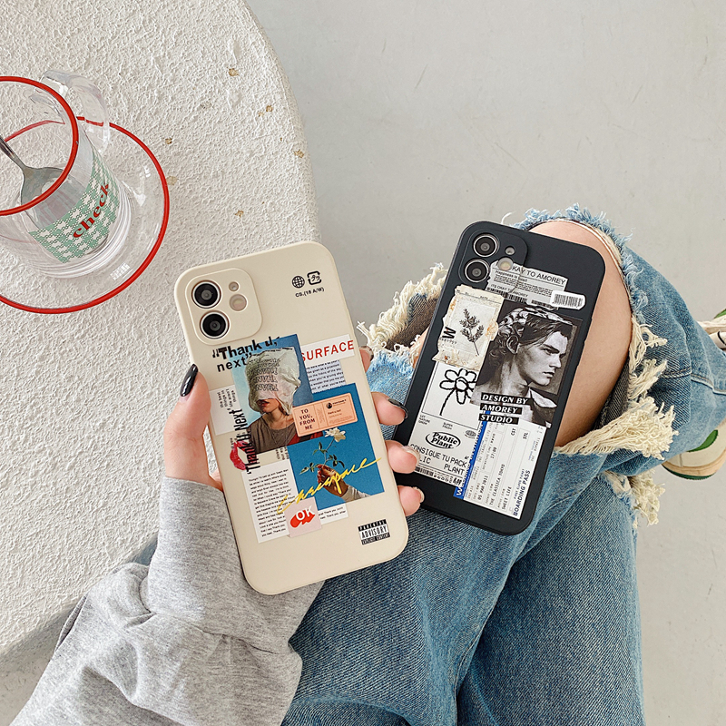 Soft Shell Stone Statue TPU Ilustrasi Gambar iPhone 11 Silicone Case iPhone 11 Pelindung Case iPhone 11 12 Pro Max 11 Pro Max XS Max XR 7/8 / SE 7 Plus / 8 Plus 6 Plus iPhone Case