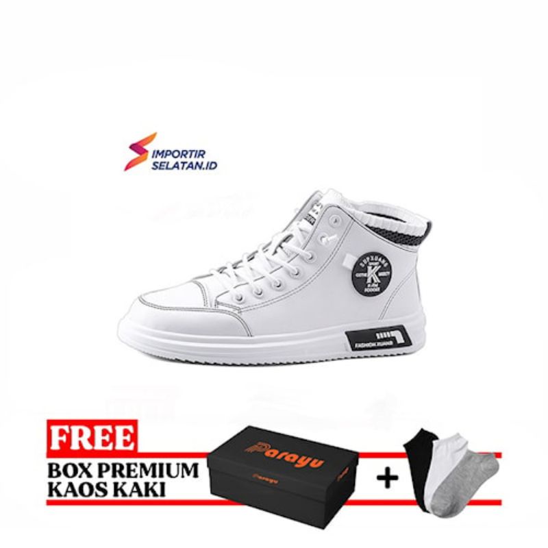 Sepatu Luxus Sepatu Casual Pria Bonus Kaos Kaki

