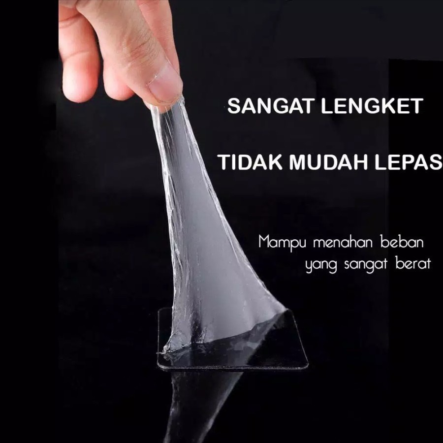 Double Tip Bening Clear Nano Pollak 3Mtr x 1mm Super Lengket Tahan Air