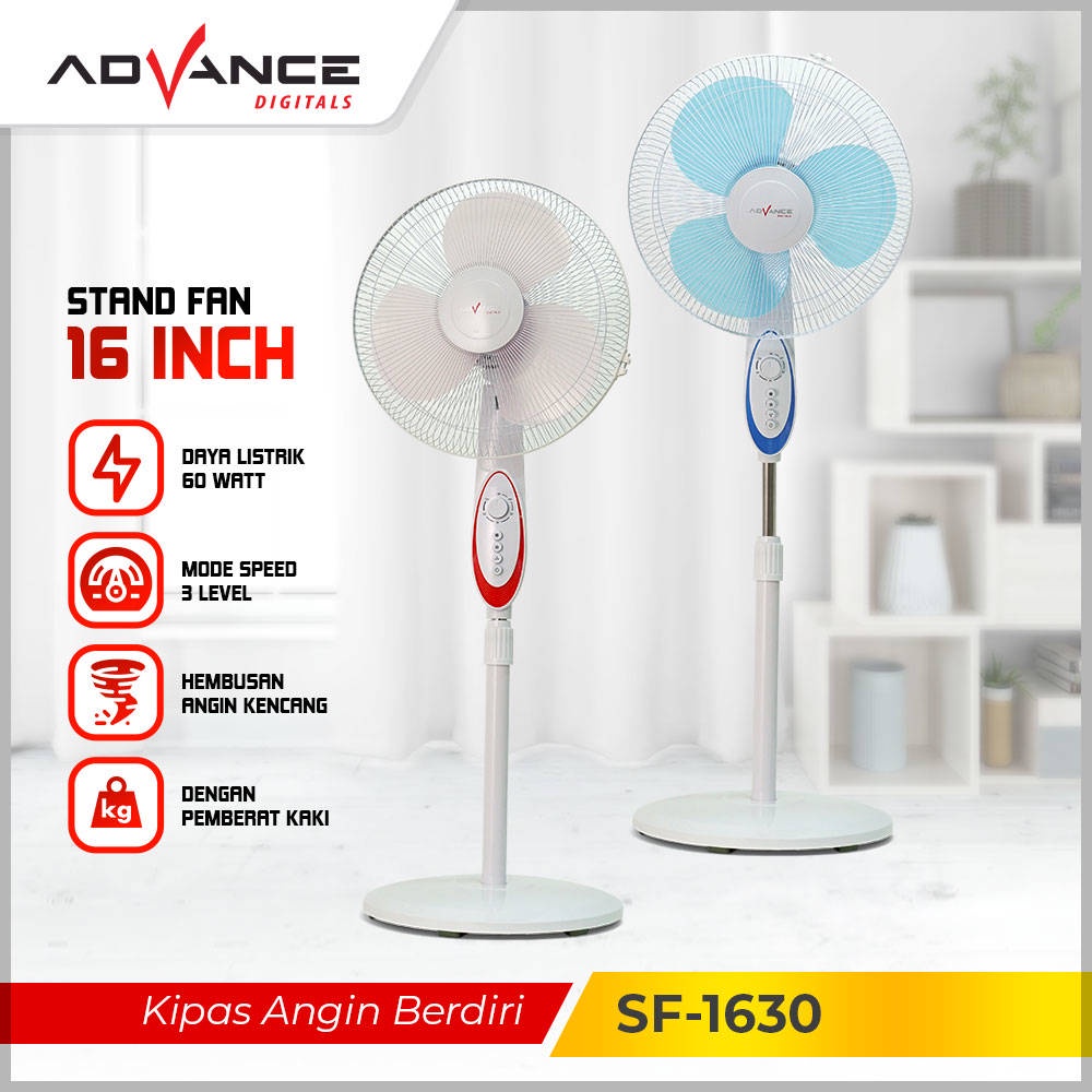 【Garansi 1 Tahun】Advance SF-1630 Kipas Angin Stand Fan Votre 16 inch