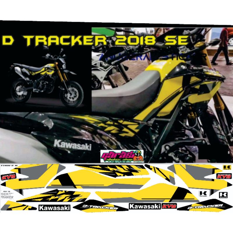 Sticker  Motor Striping DTracker 2018 SE kuning dan hijau army