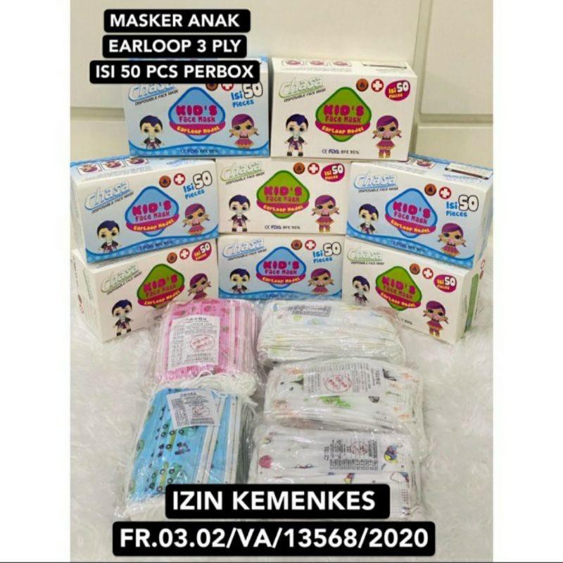 [Checkout Rp 1000] MASKER ANAK 3 PLY EARLOOP 3PLY MEDICAL KIDS MASK