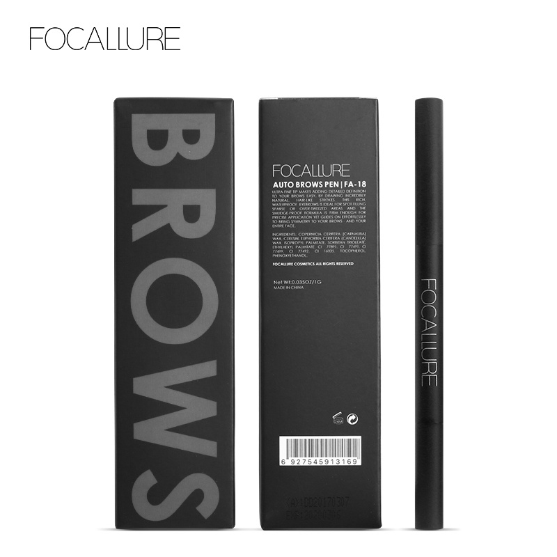 FOCALLURE Black eyeliner + waterproof eyebrow pencil keep 24 hours 2pcs eye makeup