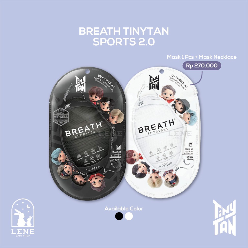 Tiny Tan BTS Breath Sports 2.0 Mask TinyTan Masker Korea Olahraga