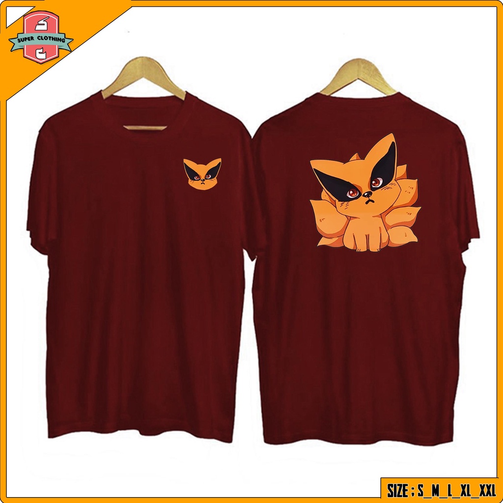 KAOS NARUTO KURAMA - KAOS ANIME NARUTO KURAMA LOGO DEPAN BELAKANG - T-SHIT ANIME NARUTO & KURAMA