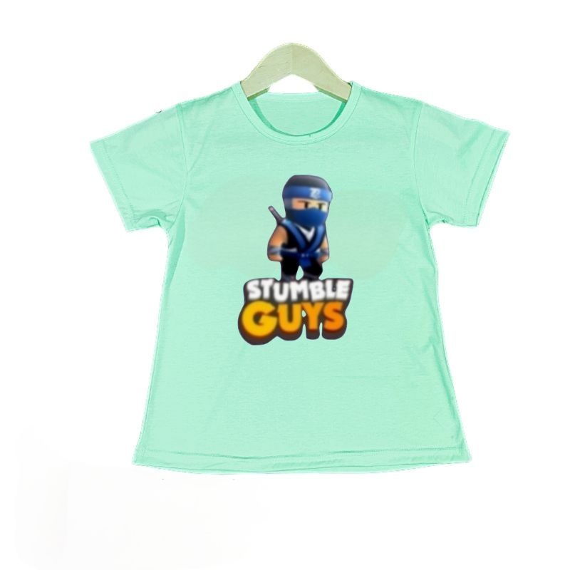 Baju Kaos Atasan Anak Cewek STUMBLE GUYS VIRAL(NINJA)USIA 1-12 TAHUN.UKURAN S.M.L.XL.2XL.3XL