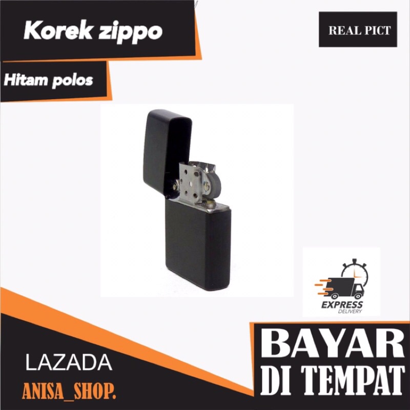 Korek Zipo hitam polos