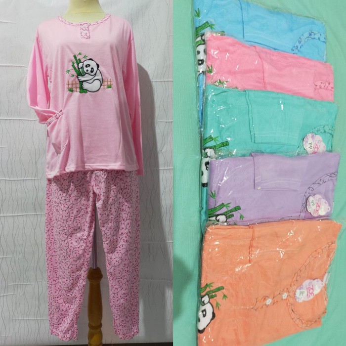 Setelan Baju Tidur dewasa celana panjang kaos lengan panjang XL LD 96cm Babydoll MURAH MERIAH -SR2