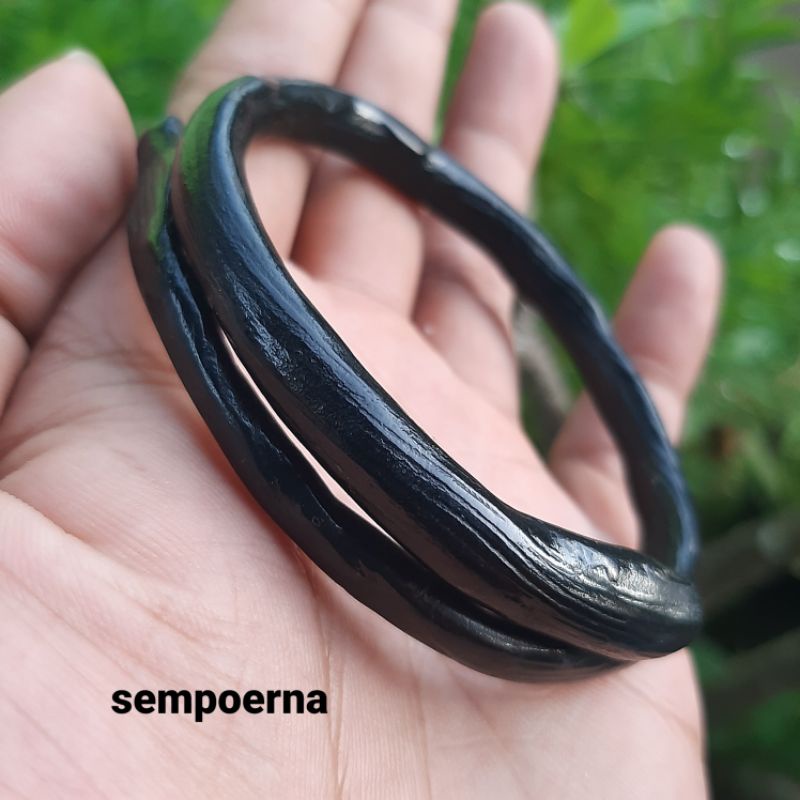 Gelang Akar Bahar Hitam Asli Lentur Kantoran Super Berserat Alami 100% Original