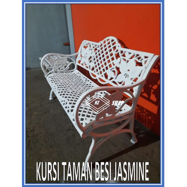 Kursi Taman/Kursi Teras Besi Jasmine Full Putih