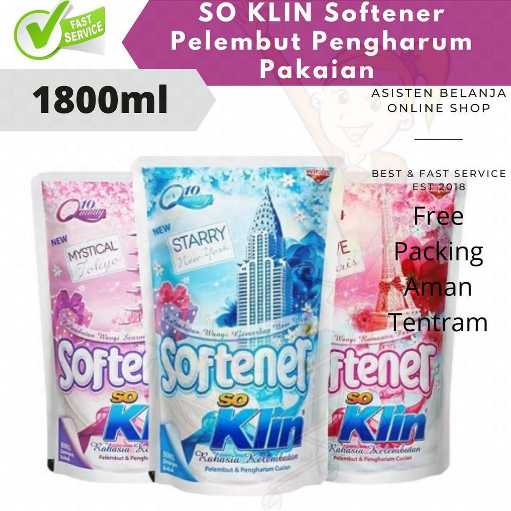 So Klin soklin Softener Pelembut Pakaian Merah / Ungu / Biru 1800 ml 1,8L 1.8 Liter Jumbo