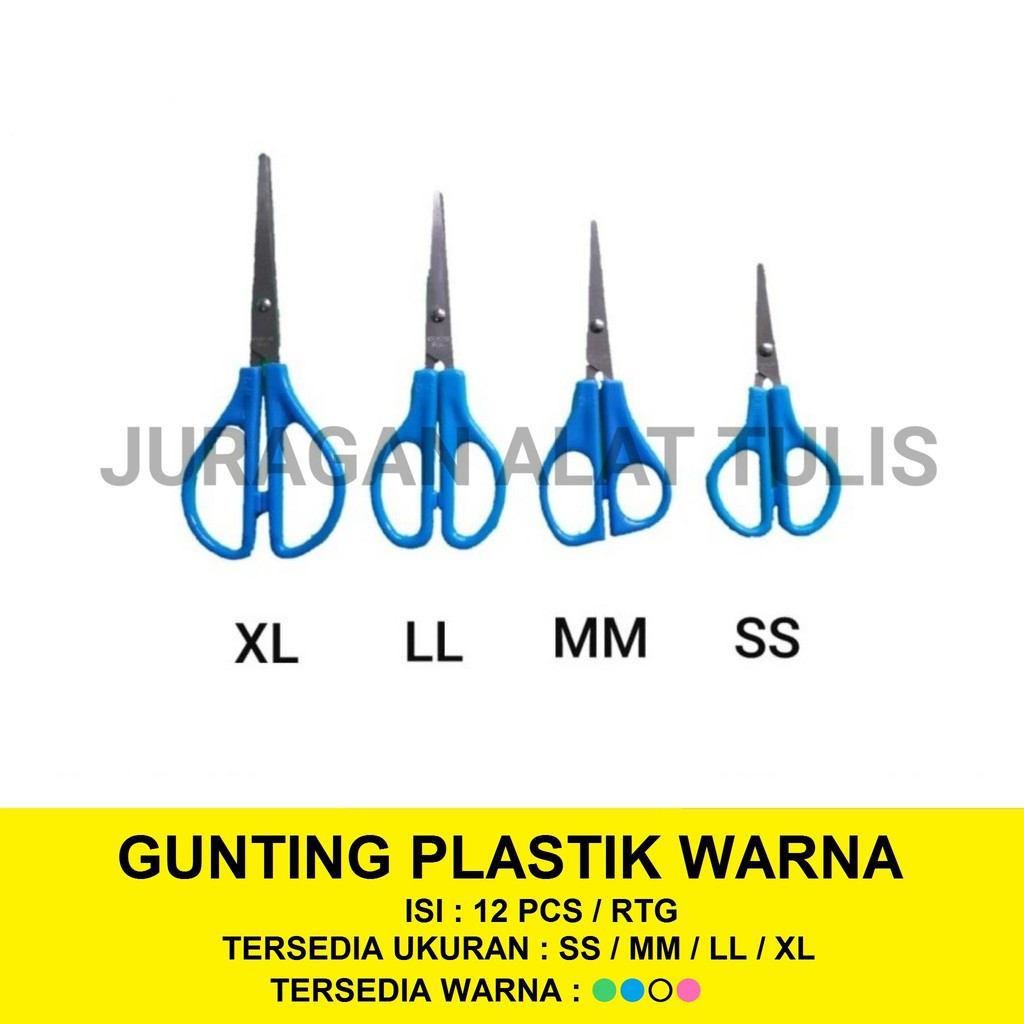 

GUNTING PLASTIK WARNA BESAR/TANGGUNG/KECIL/MINI