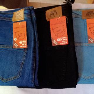  Celana  Highwaist Wanita  Celana  Jeans  Wanita  Bahan Tebal 