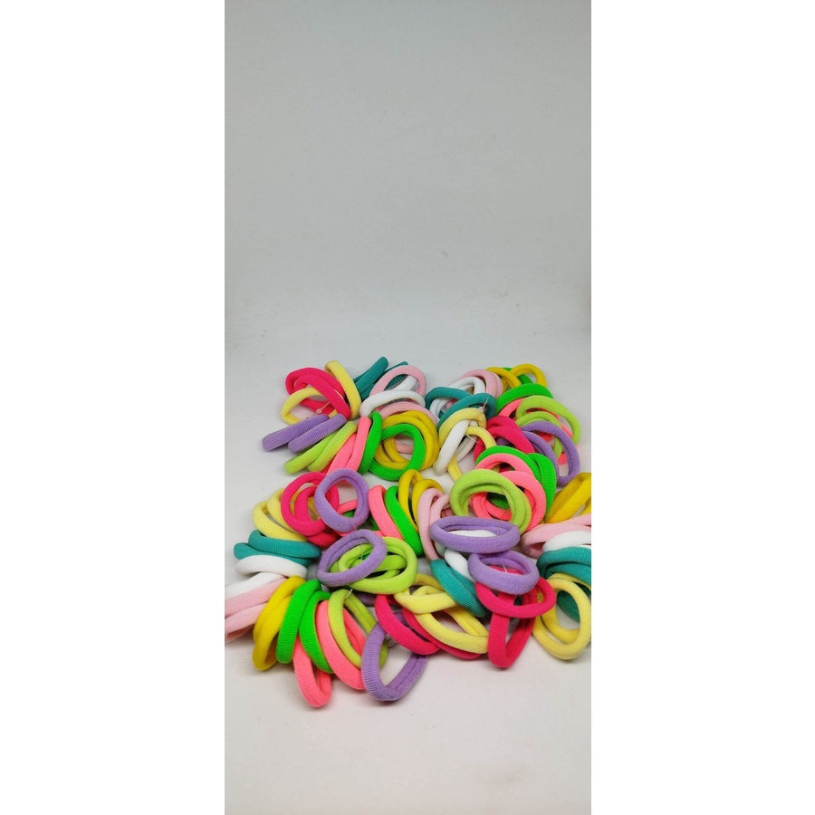 COD Ikat Rambut Donat  Isi 20pcs Kuncir Karet Polos import