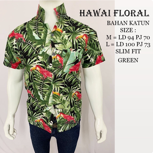 Kemeja Pria Hawai Floral