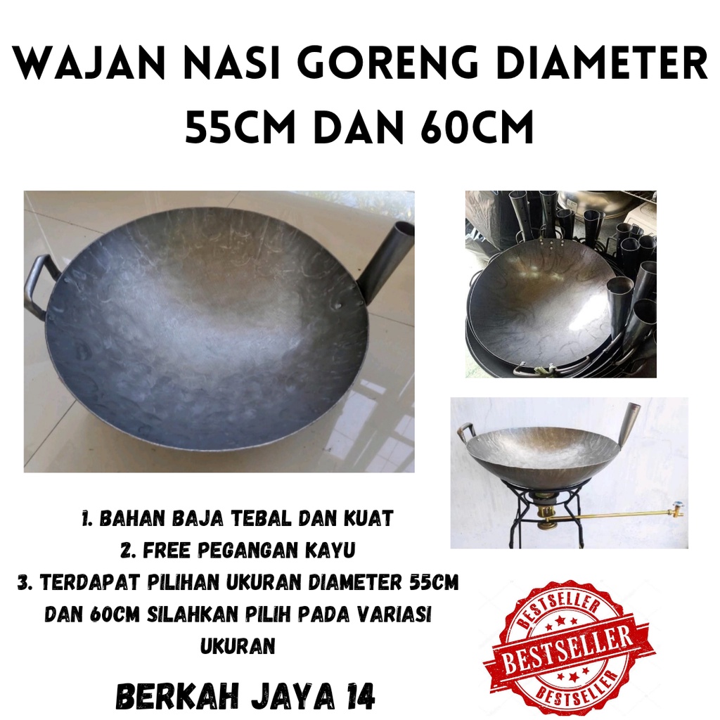 WAJAN NASI GORENG DIAMETER 60 CM BAHAN BAJA TEBAL ANTI KARAT HARGA MURAH BARANG BERKUALITAS SERBAGUNA PROMO DISKON TERLARIS