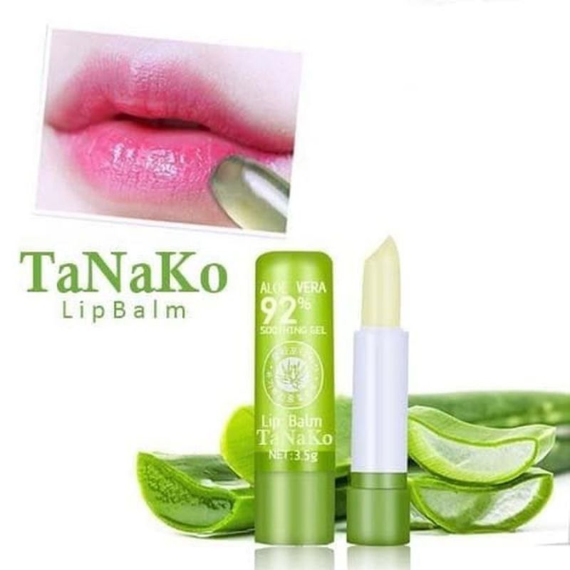 Magic Lipbalm Tanako Aloe Vera / Lipstik Aloevera Lip Gloss / Lipbalm Pelembab Bibir Pria dan Wanita Alami