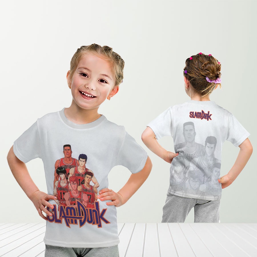 Baju Kaos Tshirt Anak Seri Manga Jepang Slam Dunk 01 Full Print Custom