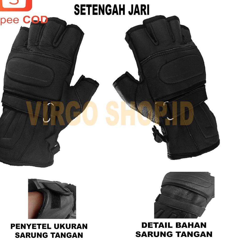 Siap Kirim.. Sarung Tangan Motor Kulit Half Pendek Lembut Dan Nyaman / Sarung Tangan Motor / Sarung 