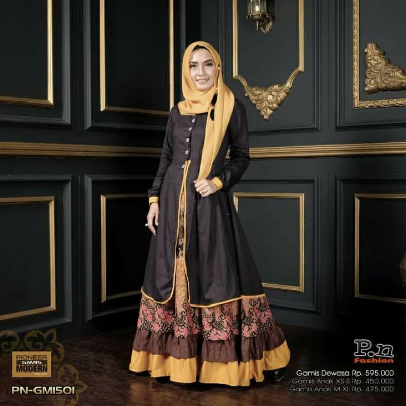 Gamis P.N Fashion Hitam / GM 1501 - 00