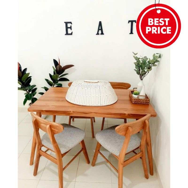 kursi cafe kayu / Kursi makan set / meja makan set kayu kursi cafe set