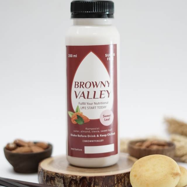 

Susu almond varian rasa sweet leaf- Browny Valley - finest almond milk