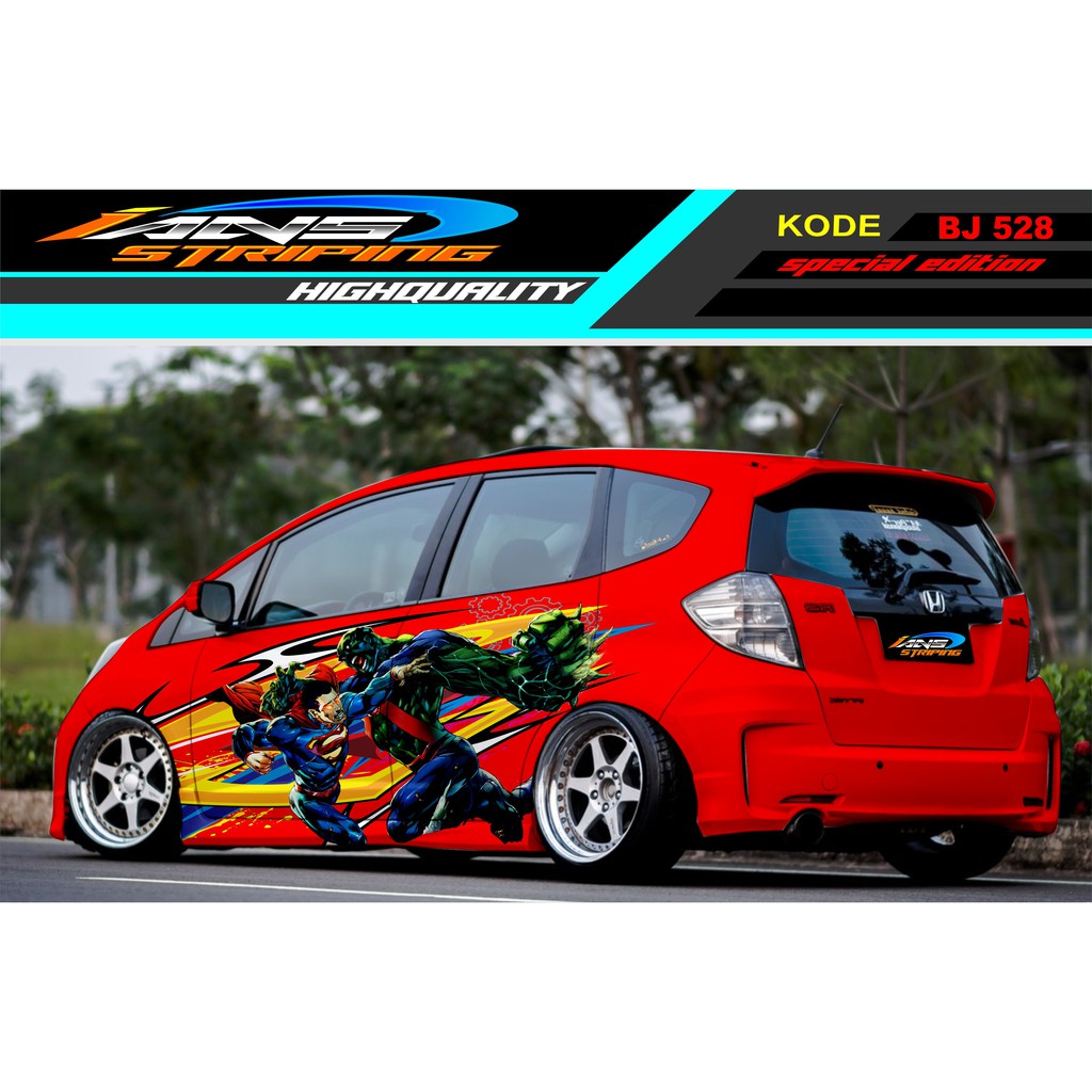 DECAL STICKER MOBIL JAZZ BRIO AVAZA SIGRA / STIKER MOBIL SUPERMAN / STICKER VARIASI MOBIL