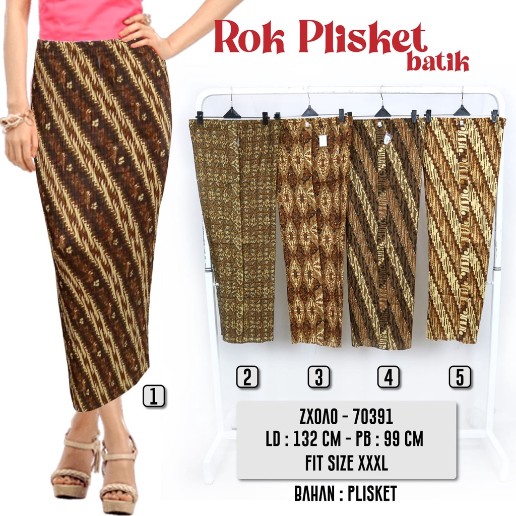 ROK BATIK WANITA ROK PLISKET ROK WISUDA ROK BATIK MURAH ROK PANJANG RIA BATIK SOLO